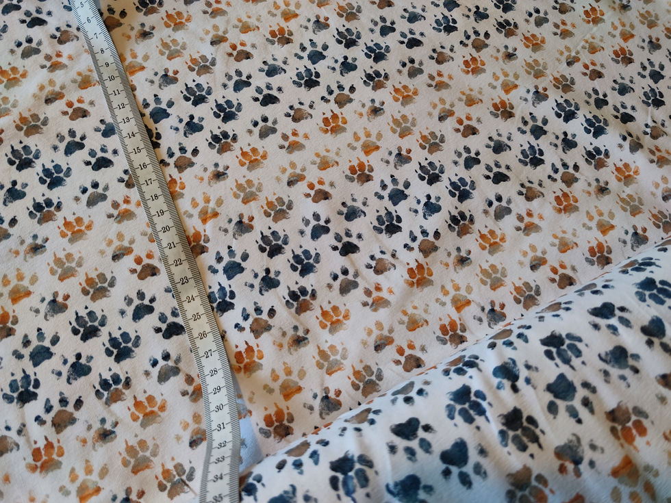 Thumbnail: Paw print, dog, cotton elastane, oeko-tex, 210gr