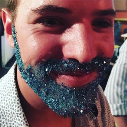 blue glitter beard