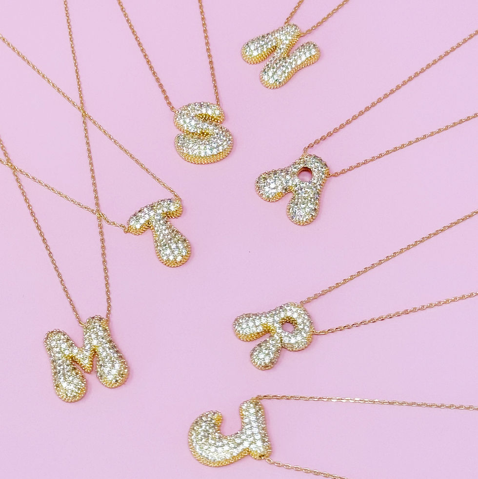 Thumbnail: Crystal Bubble Initial Necklace
