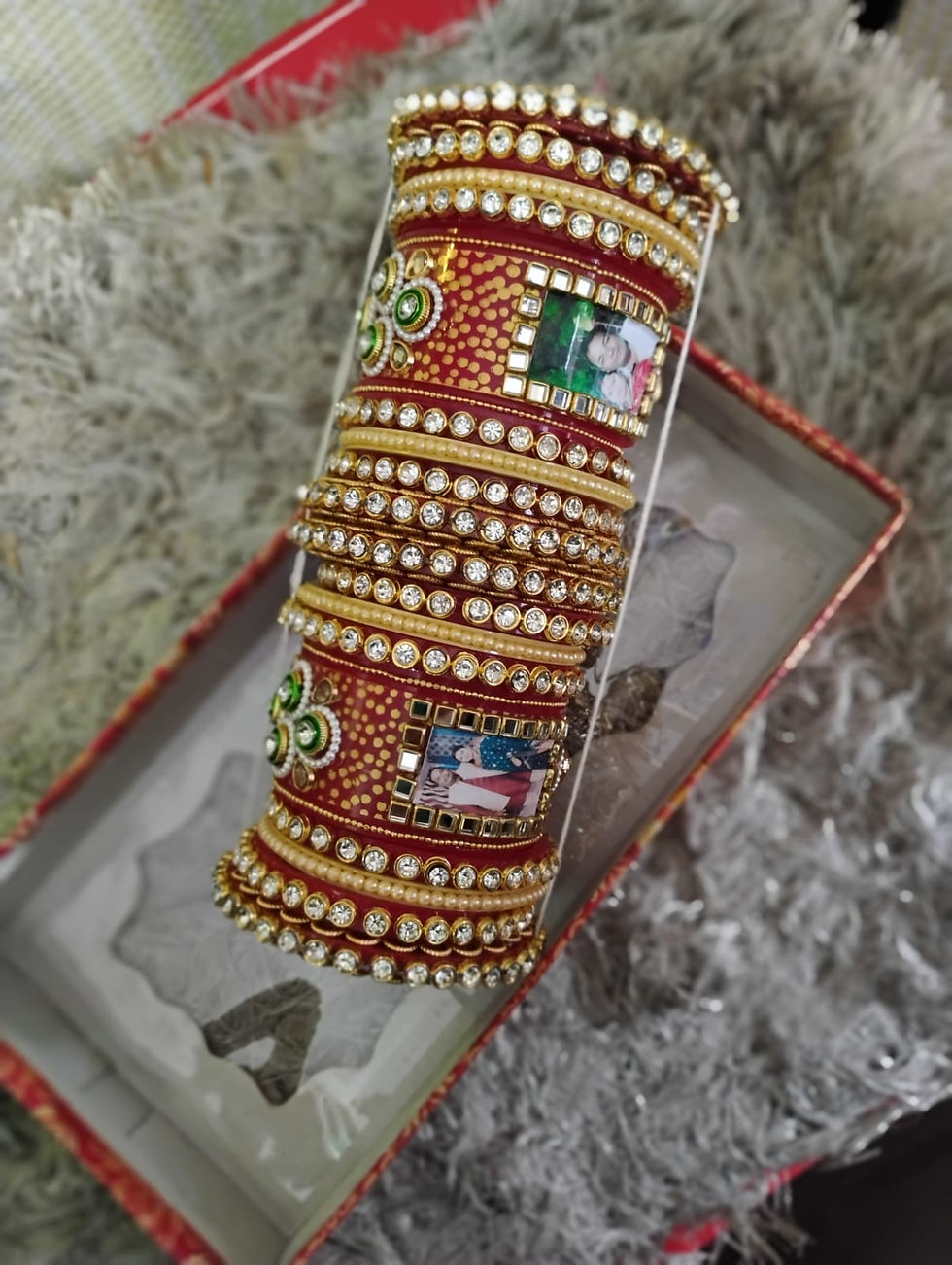 Thumbnail: Para5 bangle Cutomized Heart Photo Frame Chuda For Women