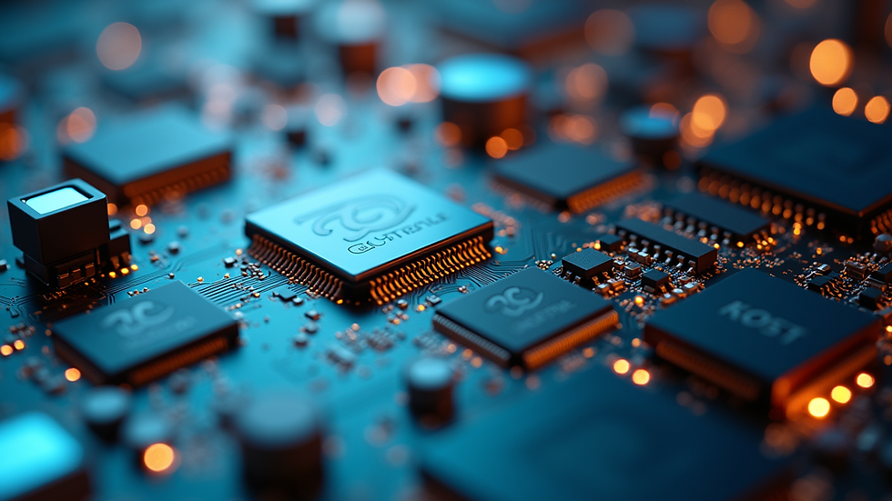 Close-up view of a quantum computer circuit board