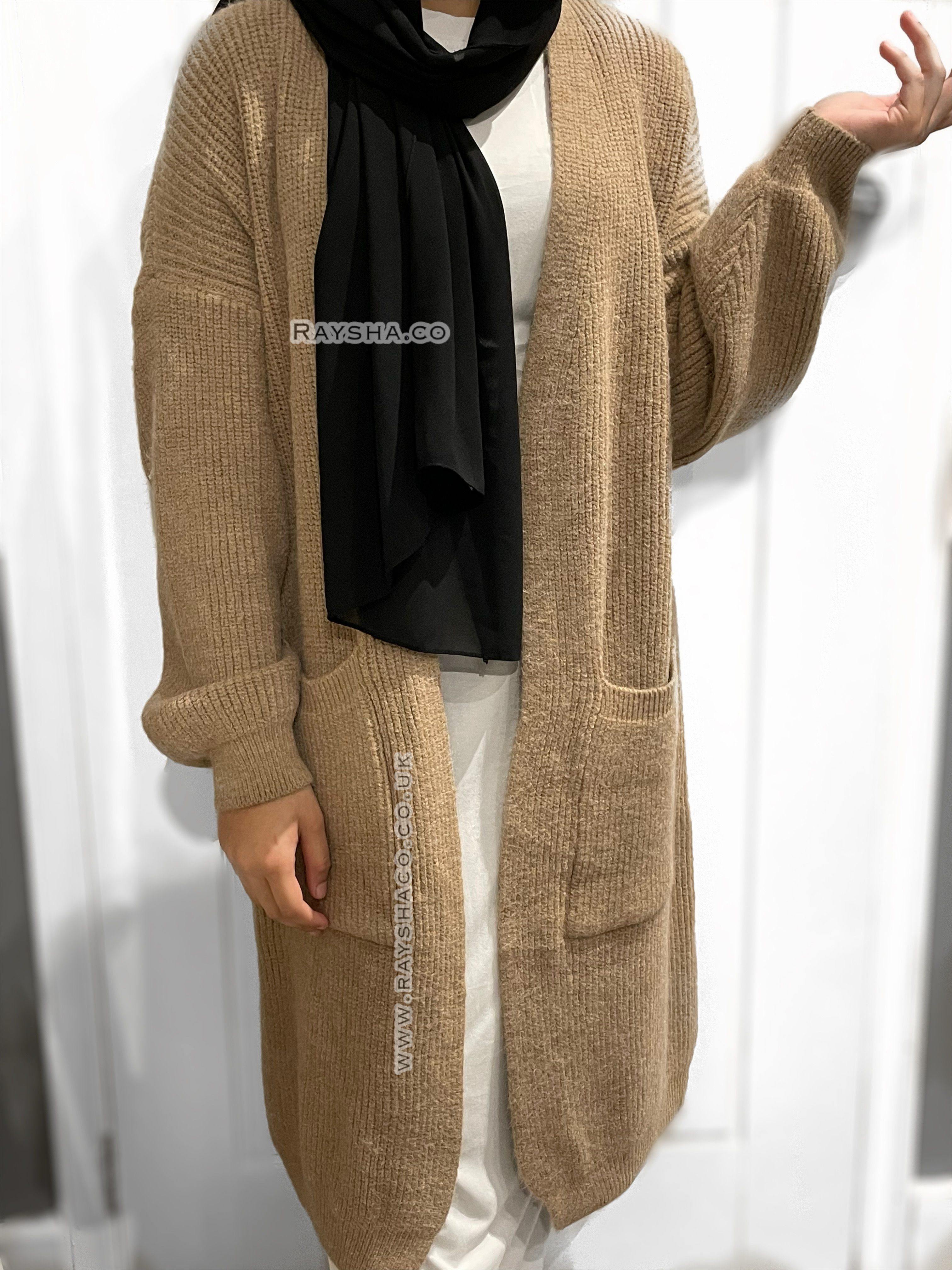 Soft knit cardigan - brown