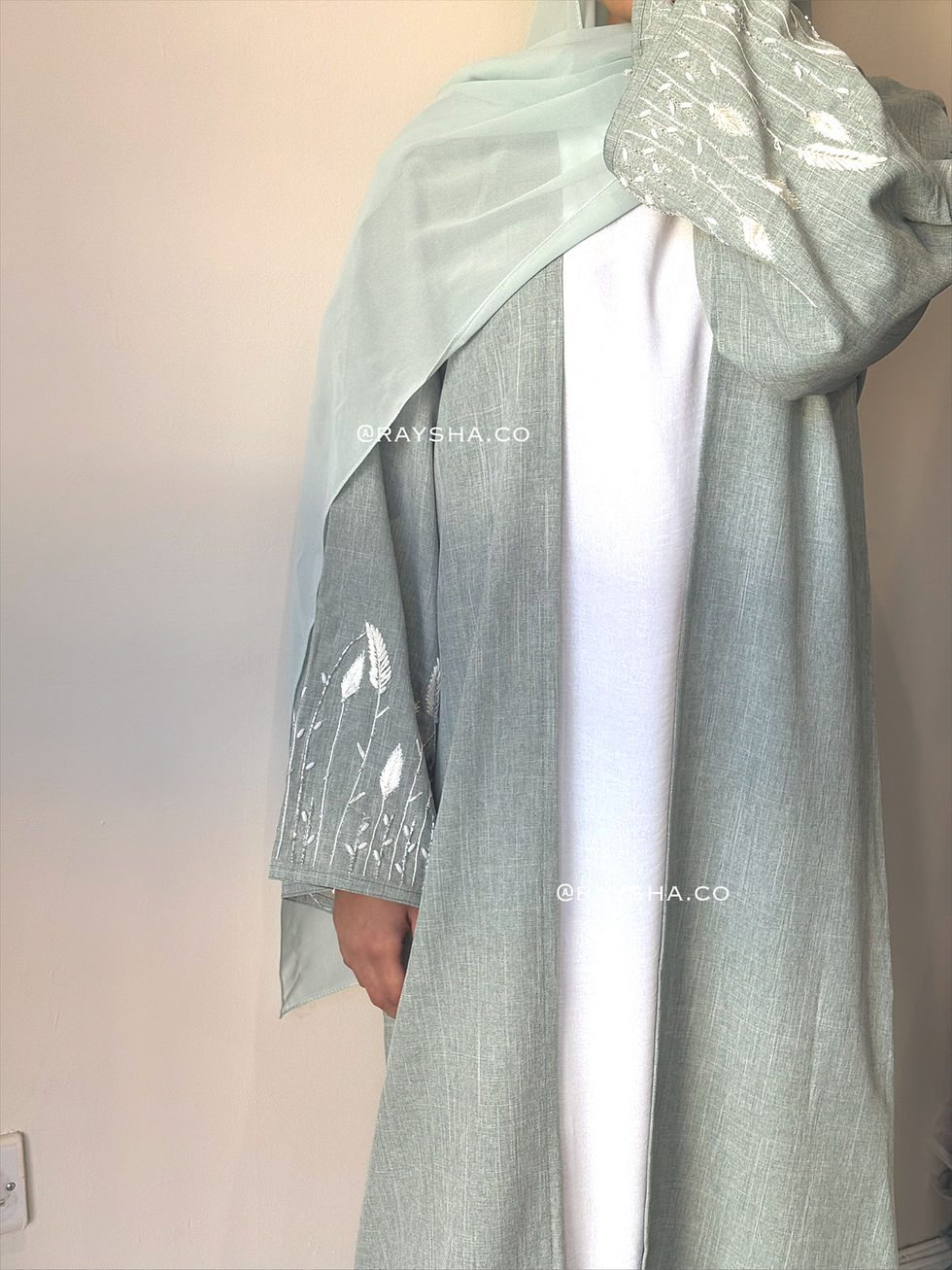 Thumbnail: Tall n slim Ada Abaya- washed green