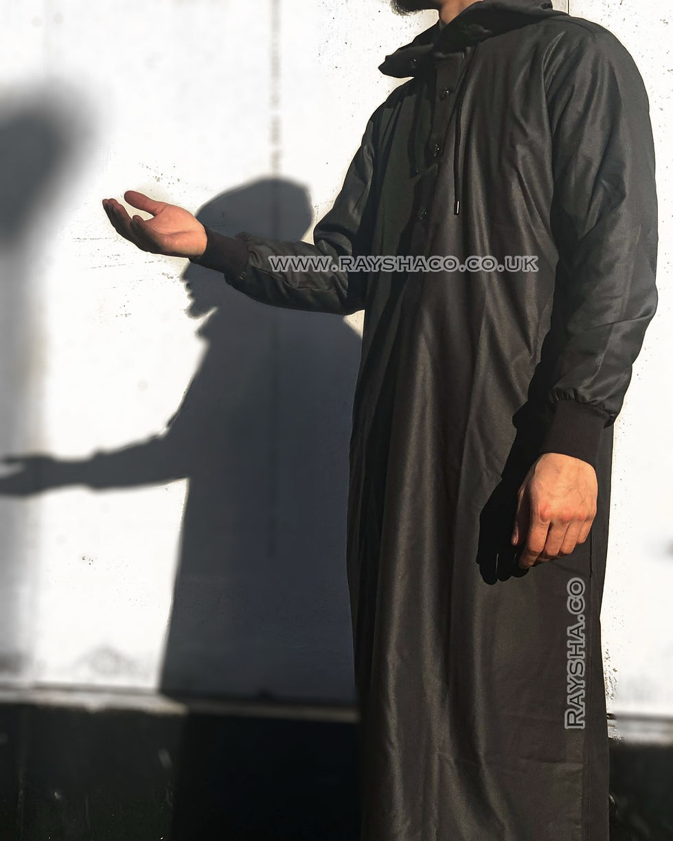 Thumbnail: Idris Thobe- Charcoal grey hooded thobe