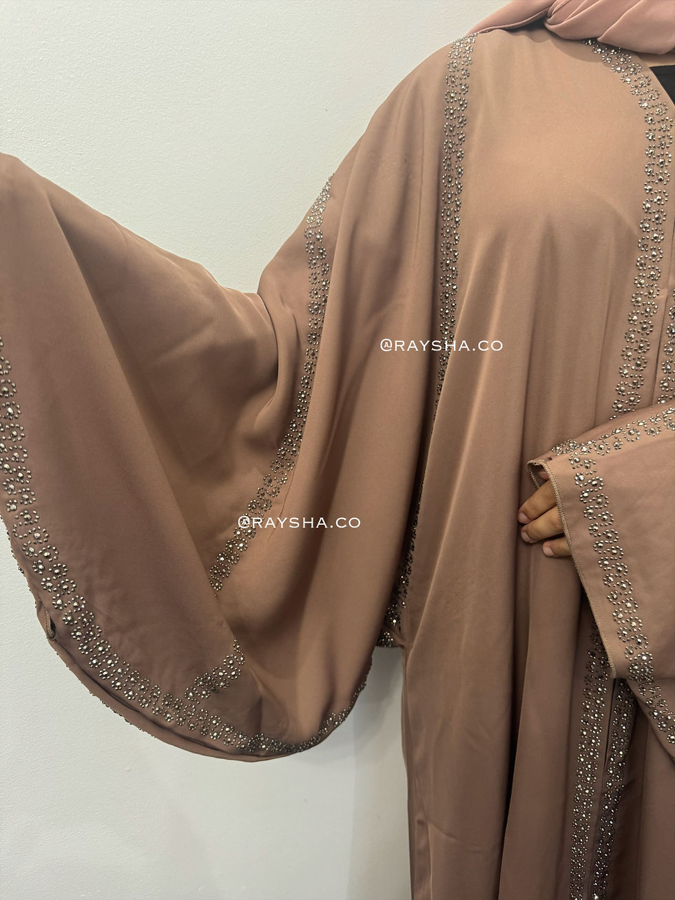Thumbnail: Tall n slim Daima Abaya - Nude