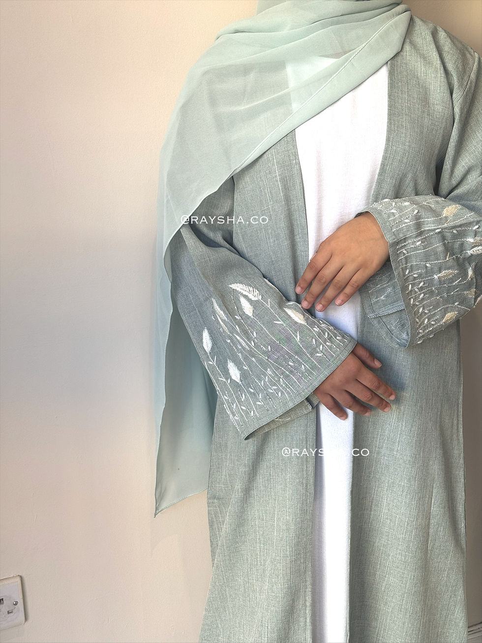 Thumbnail: Tall n slim Ada Abaya- washed green
