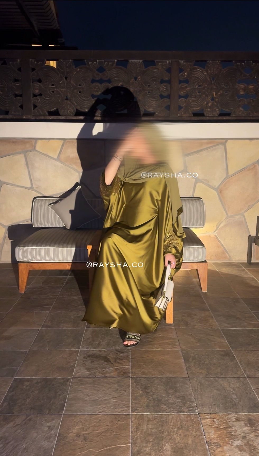 Thumbnail: Petite Hafsa Abaya - Olive Green 