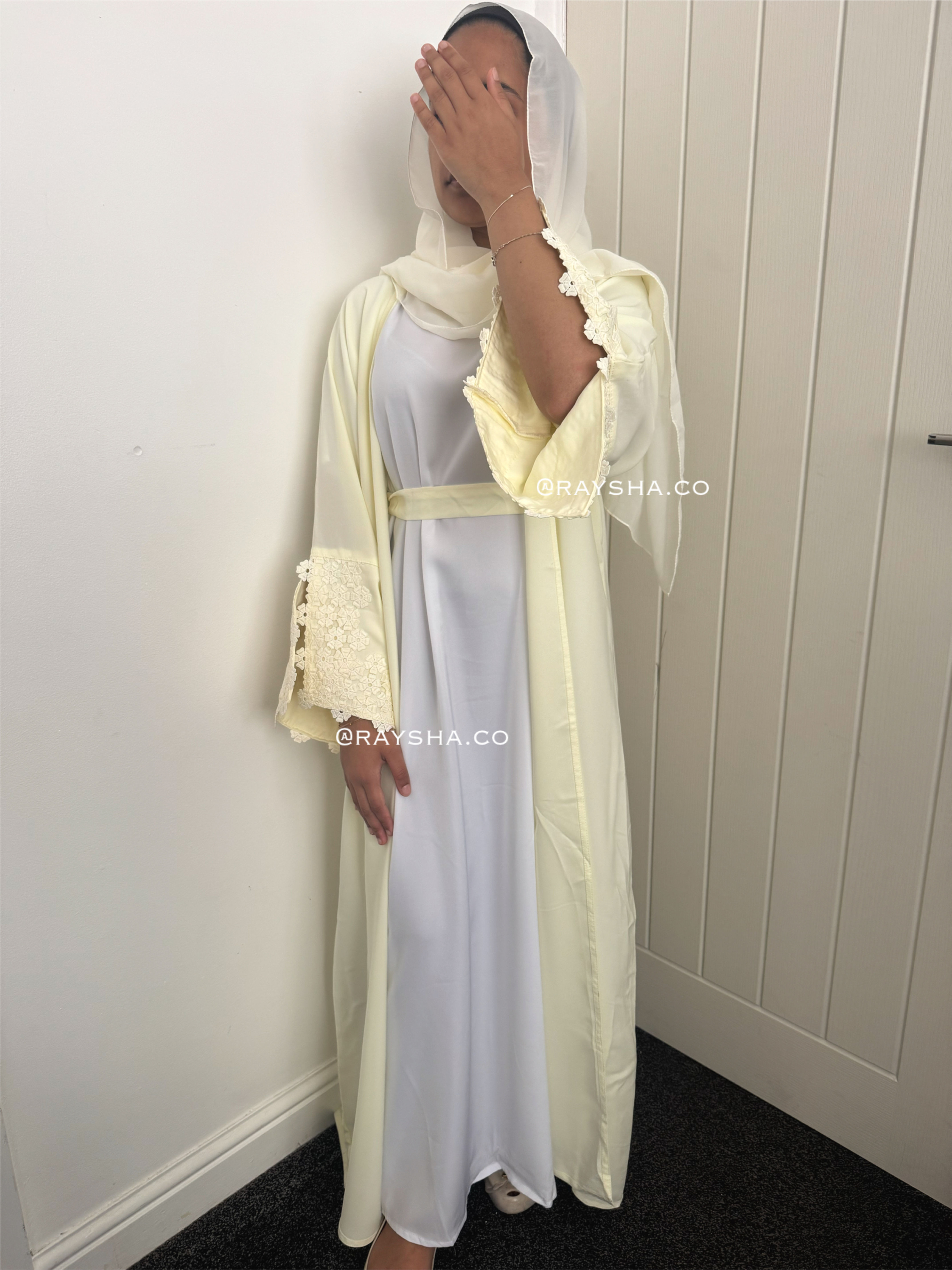 Tall n slim jasmine Abaya - butter yellow