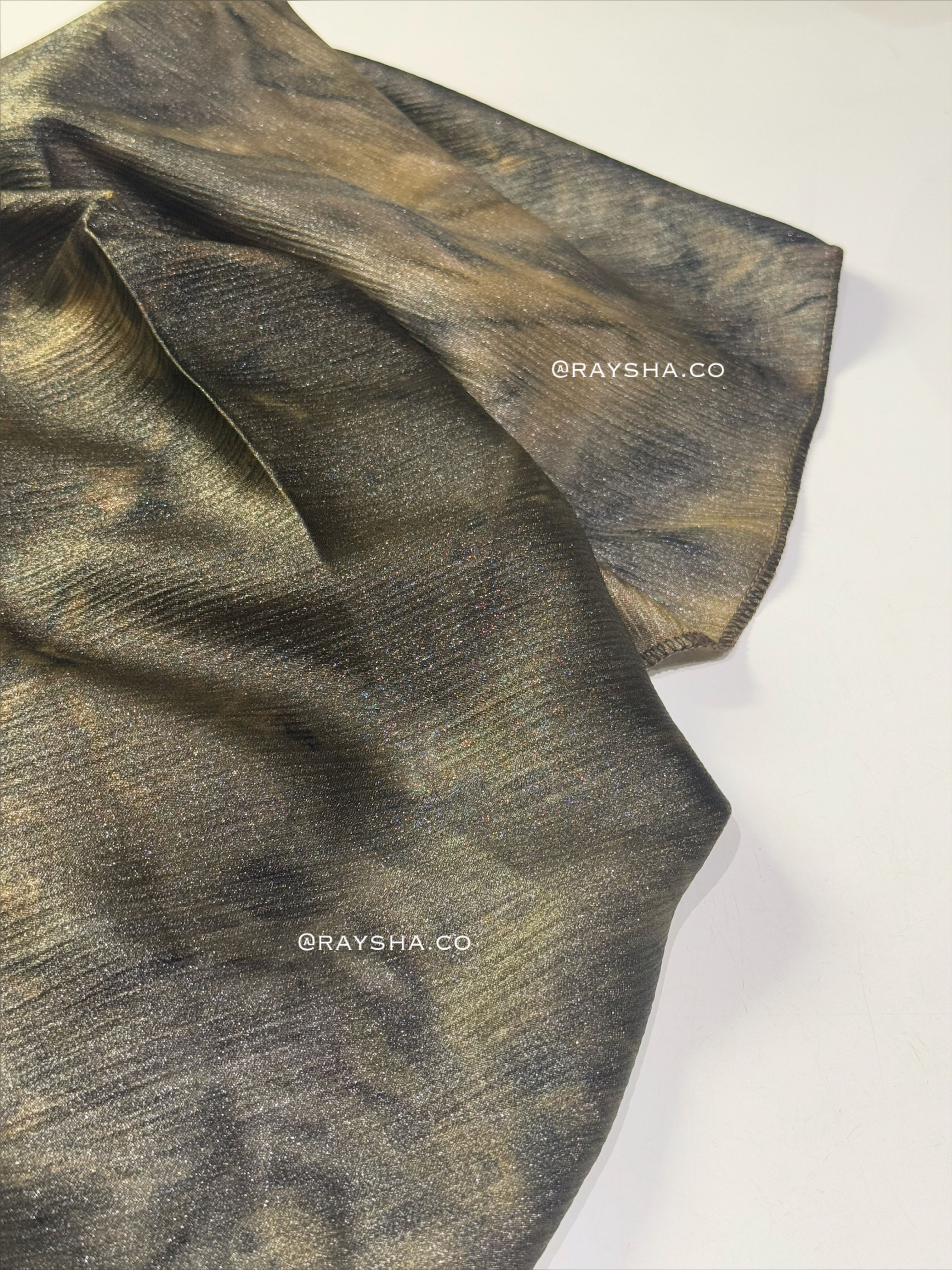 Yusra Printed Hijab - army brown 