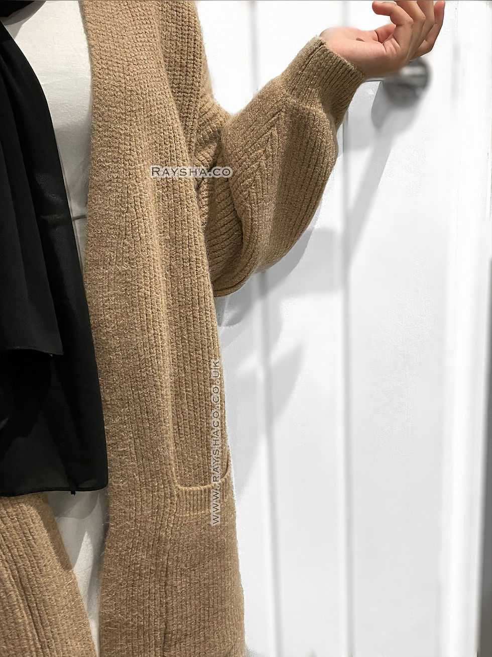 Thumbnail: Soft knit cardigan - brown