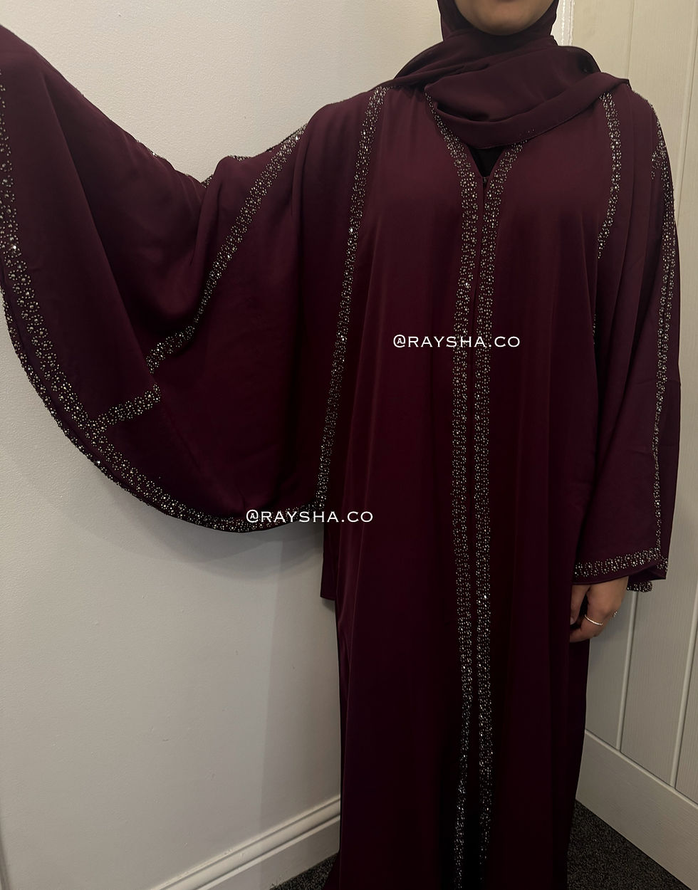 Thumbnail: Tall n slim Daima Abaya - maroon