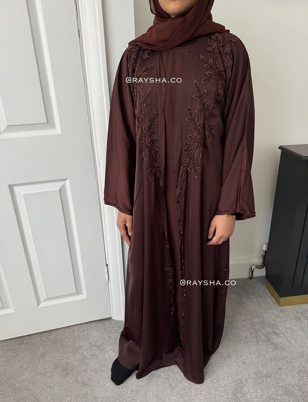 Thumbnail: Tall and slim Rayha Abaya - chocolate