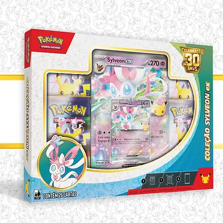 Pokémon Celebração 30 Anos - Caixa Coleção Sylveon ex