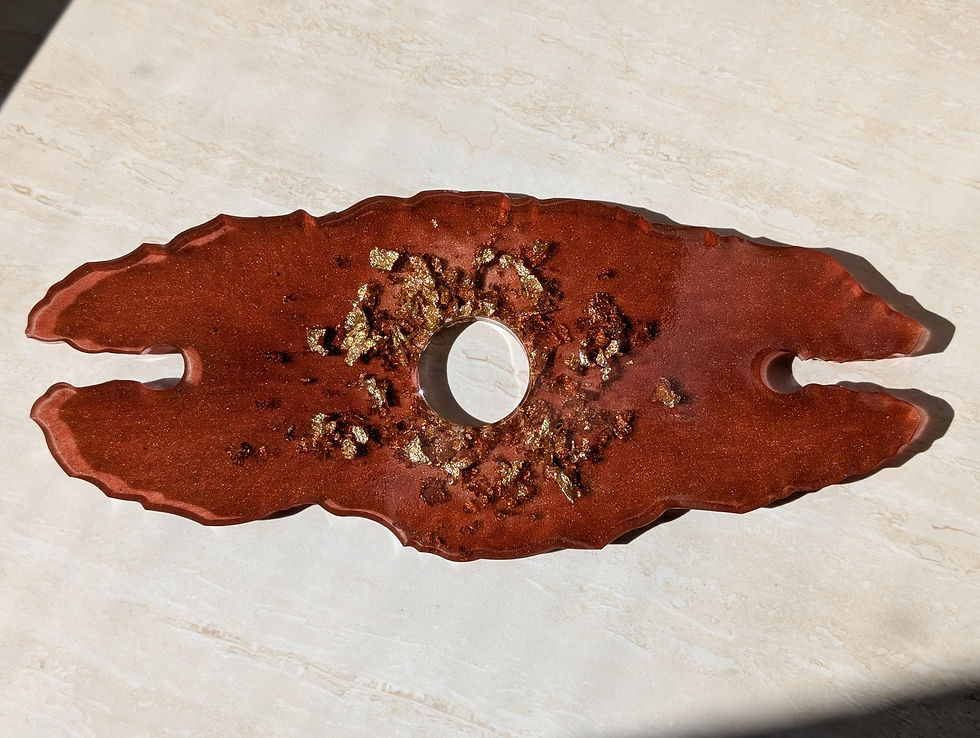 Miniaturbild: Glashalterung „Terre en Fleur" – handgegossen aus Resin,