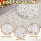 Thumbnail: 100 Bulk White 15mm Food-Grade Silicone Round Focal Loose Crafting Beads