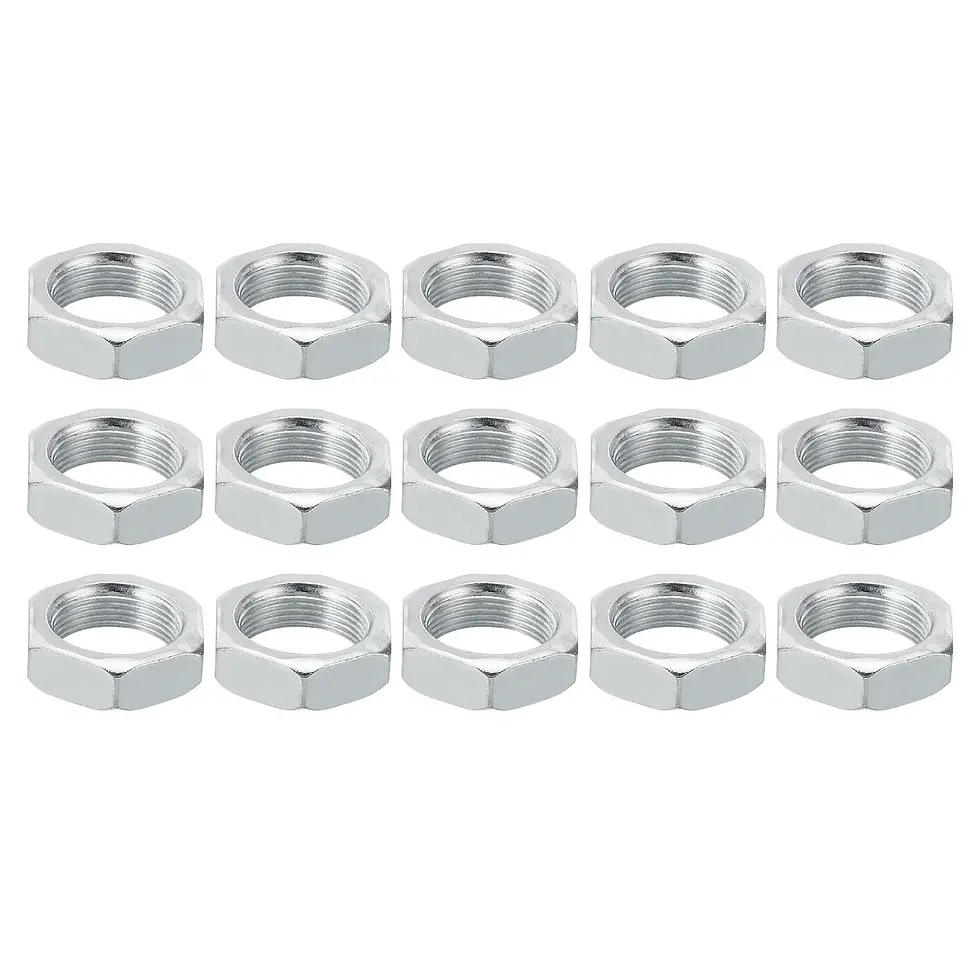Thumbnail: Durable M18x1.0 Steel Hex Nuts: Zinc Finish, Metric Thread, 15-Piece Set