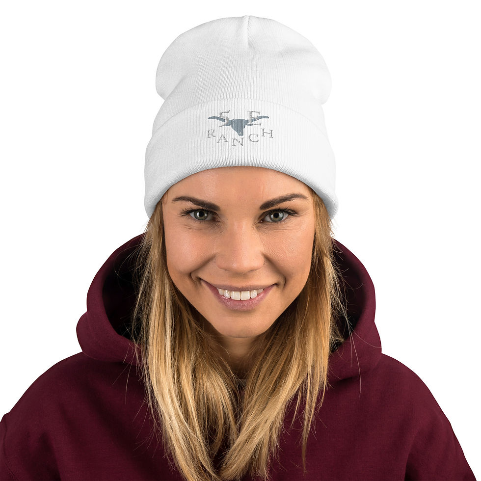 Thumbnail: Embroidered Beanie White