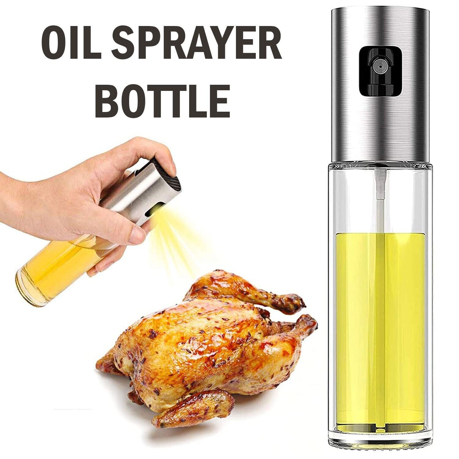 Olive Oil Sprayer Mister – 100ml Reusable Cooking Spray Bottle