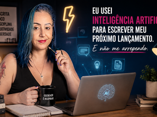 Thaisa Lima em seu espaço de escrita usando inteligência artificial no processo criativo de seus livros.