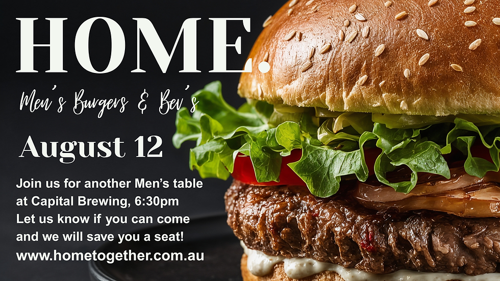 Men's Burgers & Bev's - Wed August 12