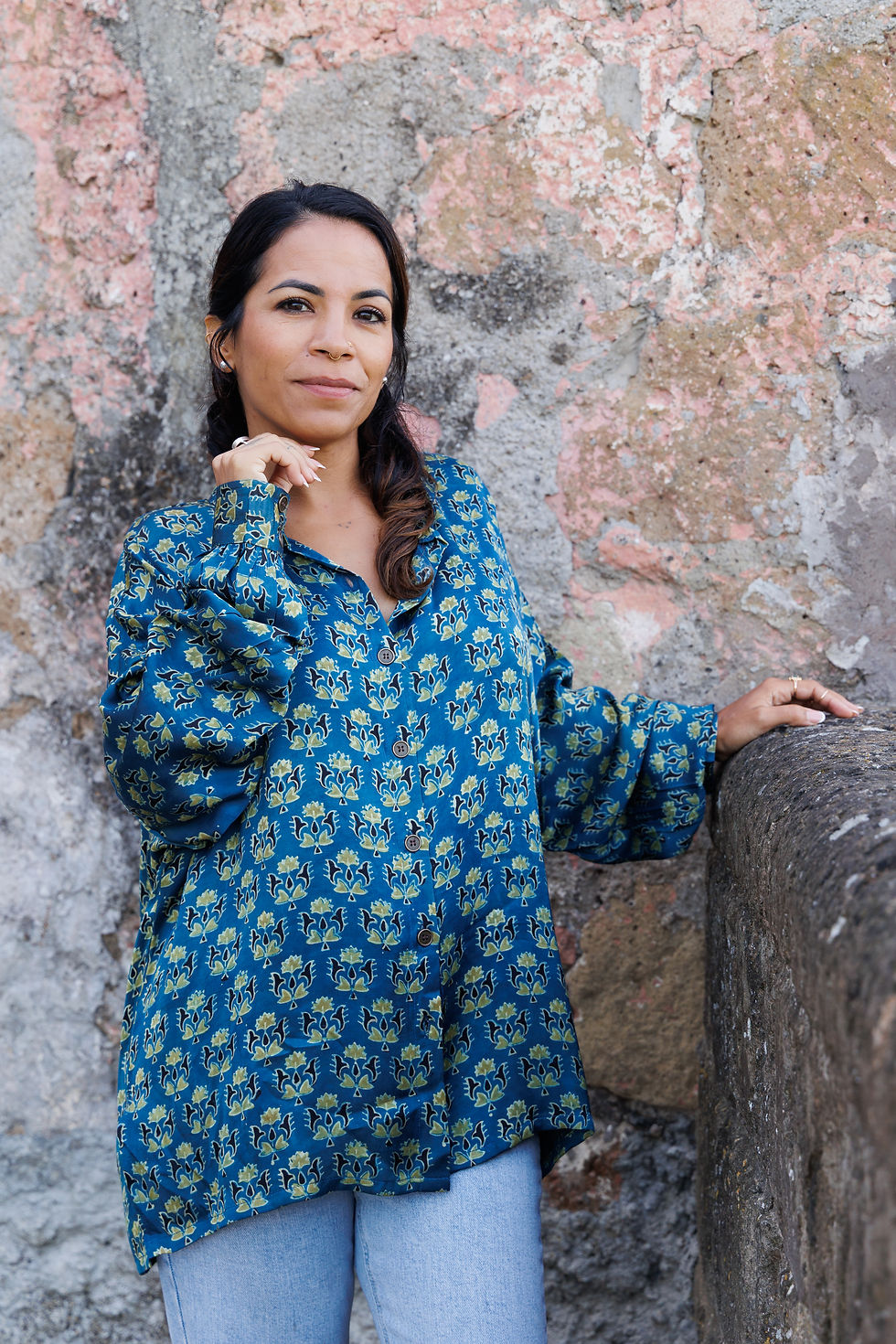 Miniatura: Modal Silk Blouse ~ Blue