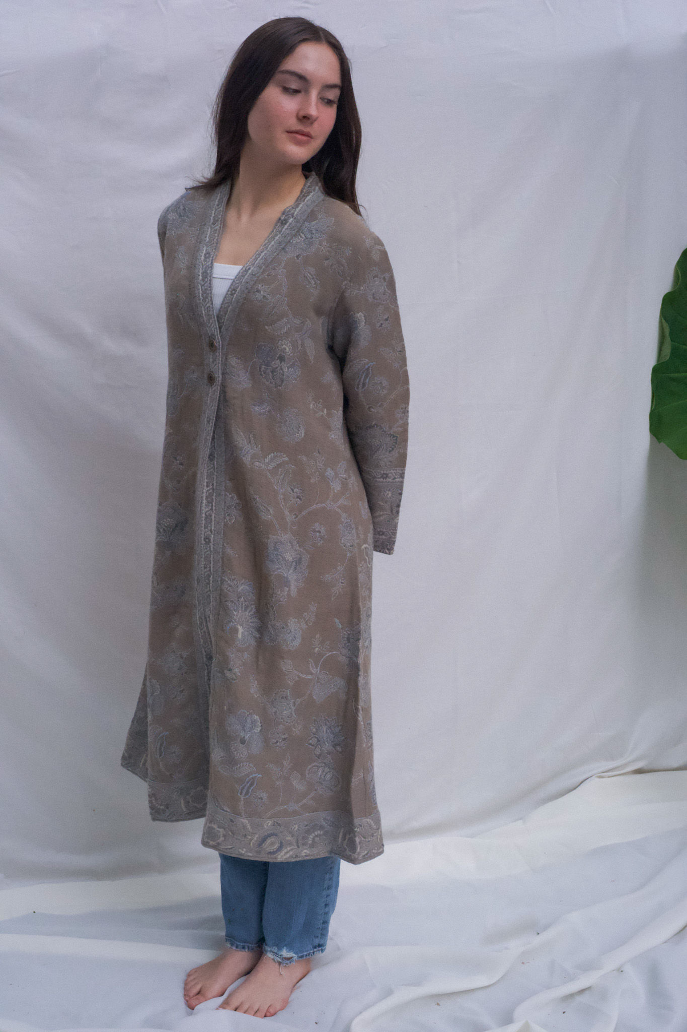 Bhumi Coat ~ Beige & Blue