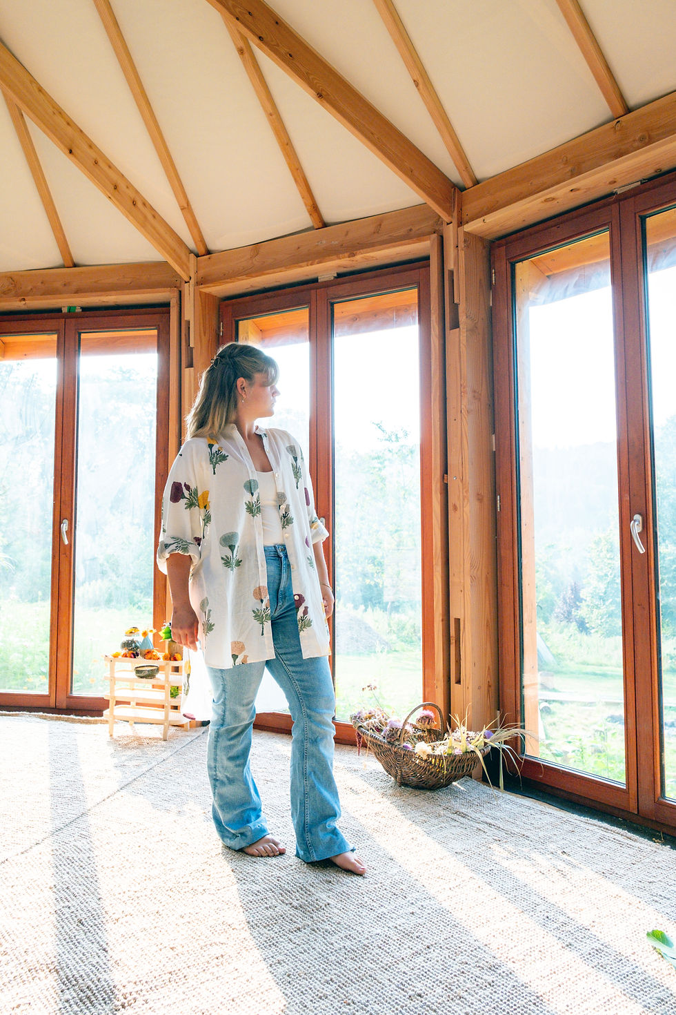 Thumbnail: Kaya Duster Tunic Shirt ~ Marigold