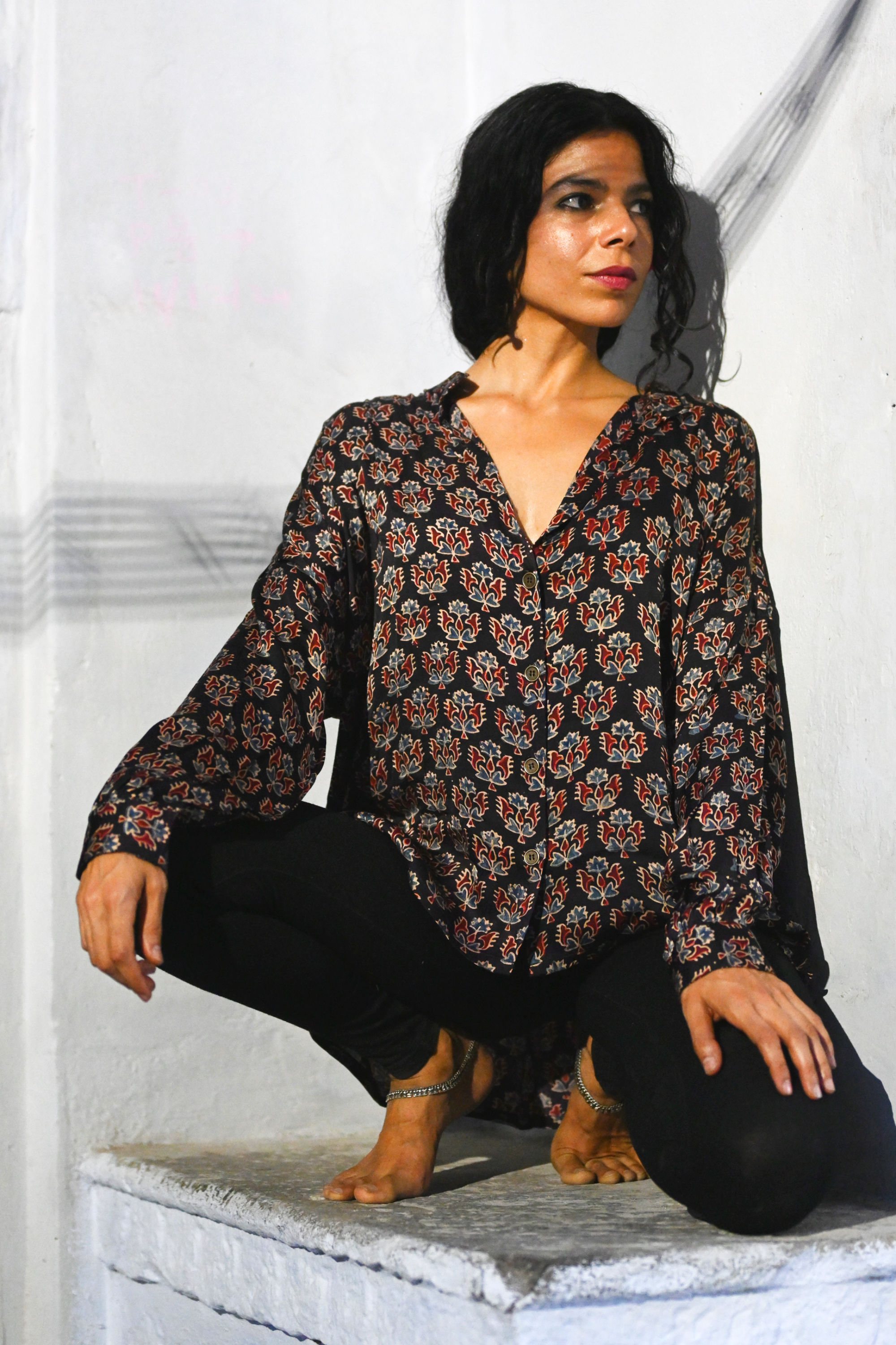 Modal Silk Blouse ~ Black