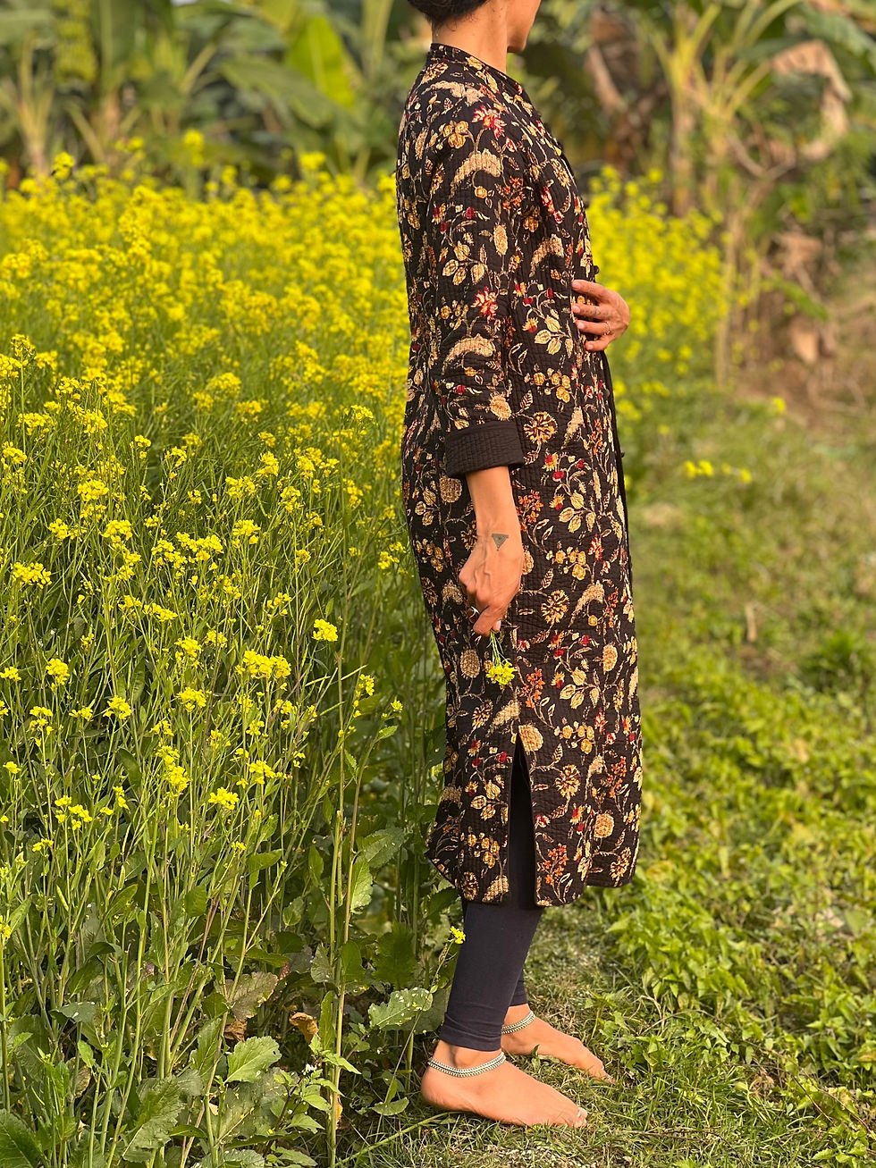 Thumbnail: Daya Coat ~ Black Floral