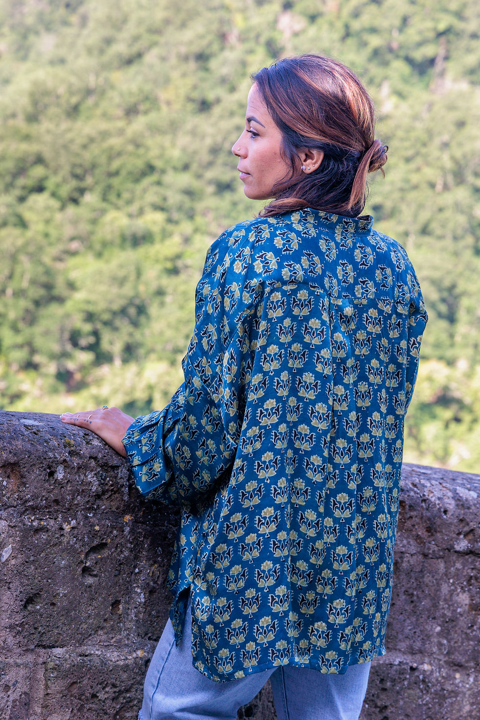 Miniatura: Modal Silk Blouse ~ Blue