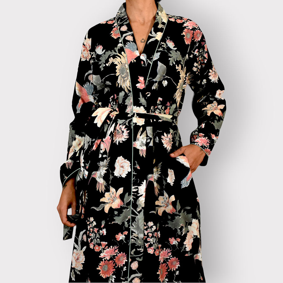 Miniatura: Rhea Robe ~ Blooms Black