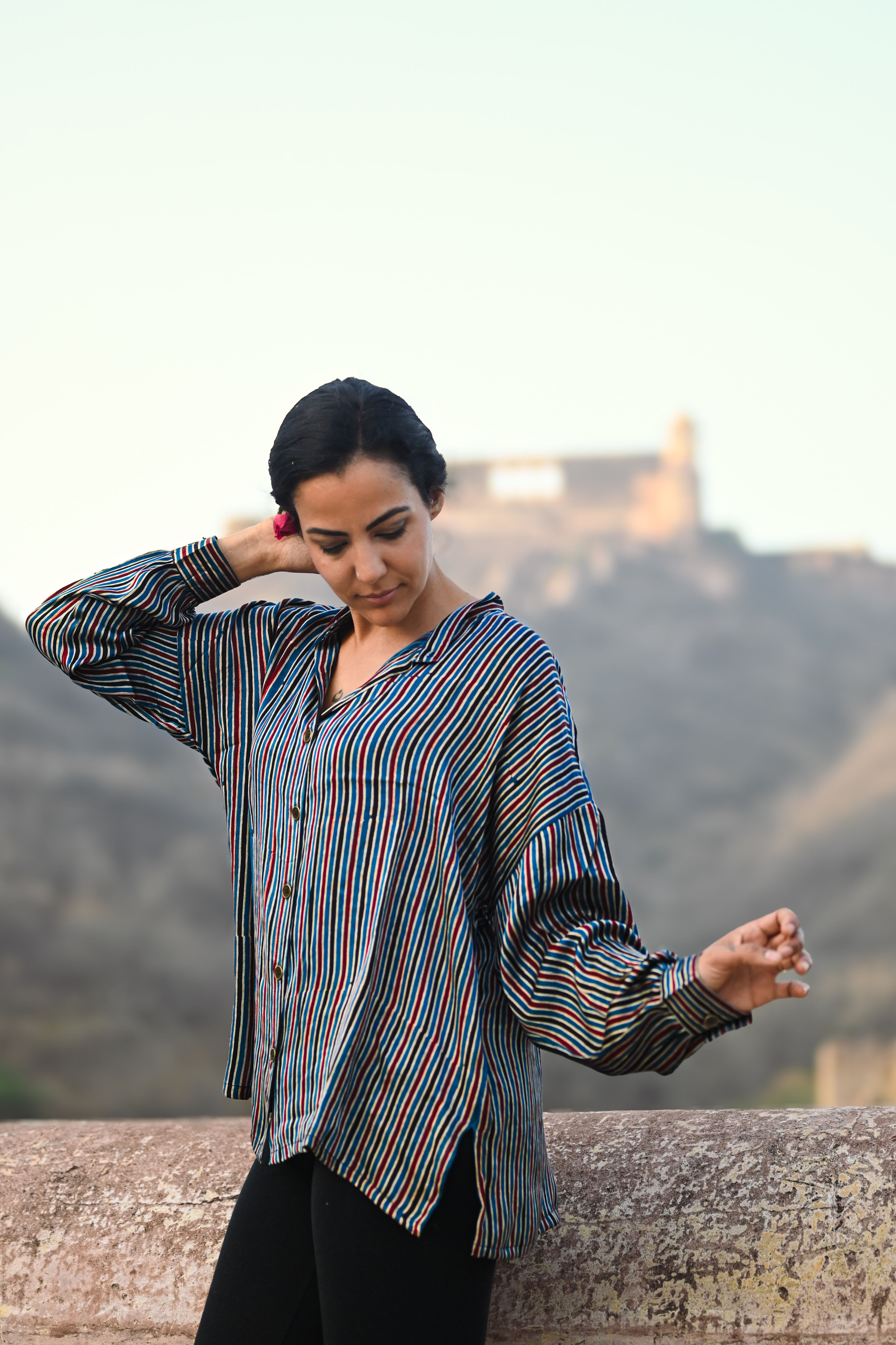 Modal Silk Blouse ~Stripes