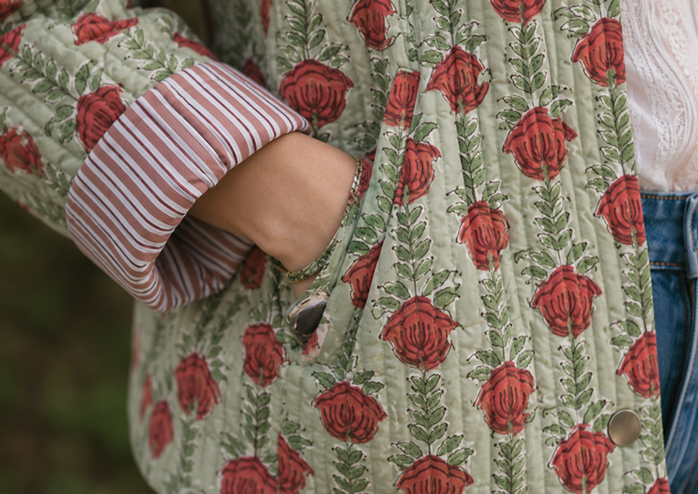 Thumbnail: Daya Quilted Jacket ~ Mint