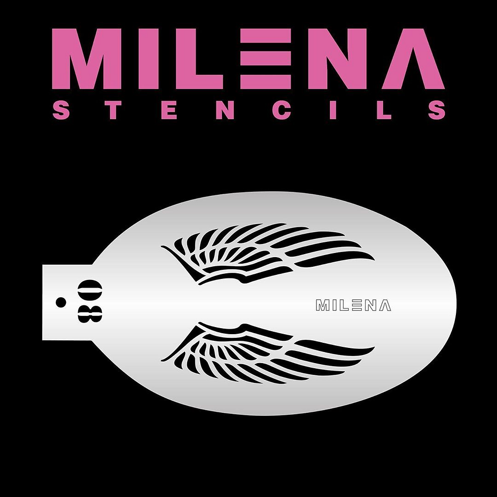 MILENA STENCILS | Face Painting Stencil | Long Wings 08