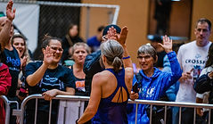 High fives with the crowd OVT 2023 Penticton Throwdown