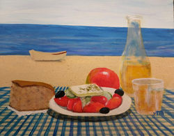 Greek food by the sea