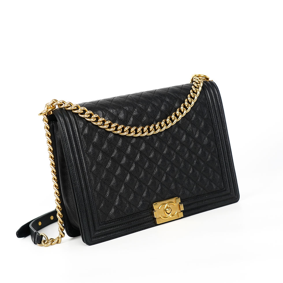 ภาพขนาดย่อ: Chanel  Boy 12" Caviar GHW Fullset