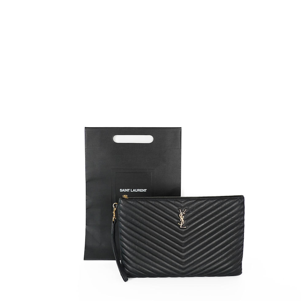 Thumbnail: Saint Laurent  Clutch Pouch in Matelasse Leather Bag