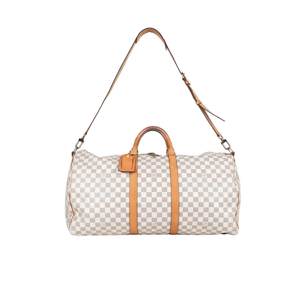ภาพขนาดย่อ: Louis Vuitton  Keepall Bandoulière 55 Damier Azur Bag