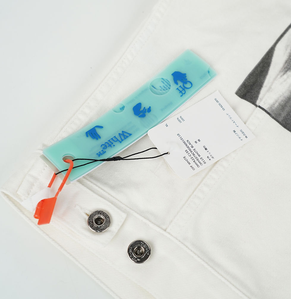 Thumbnail: Off-White NEW ! White Slim Caravaggio Arrows Denim Jacket XL