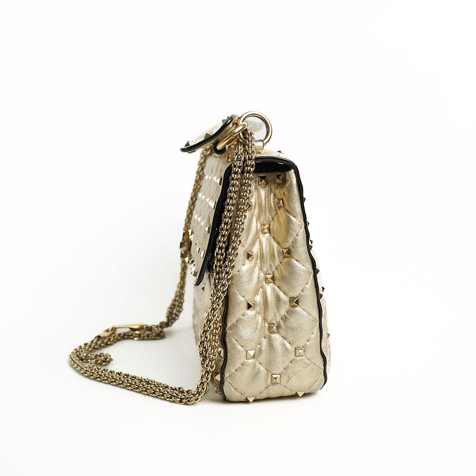 ภาพขนาดย่อ: Valentino   GARAVANI Rockstud Spike gold nappa bag