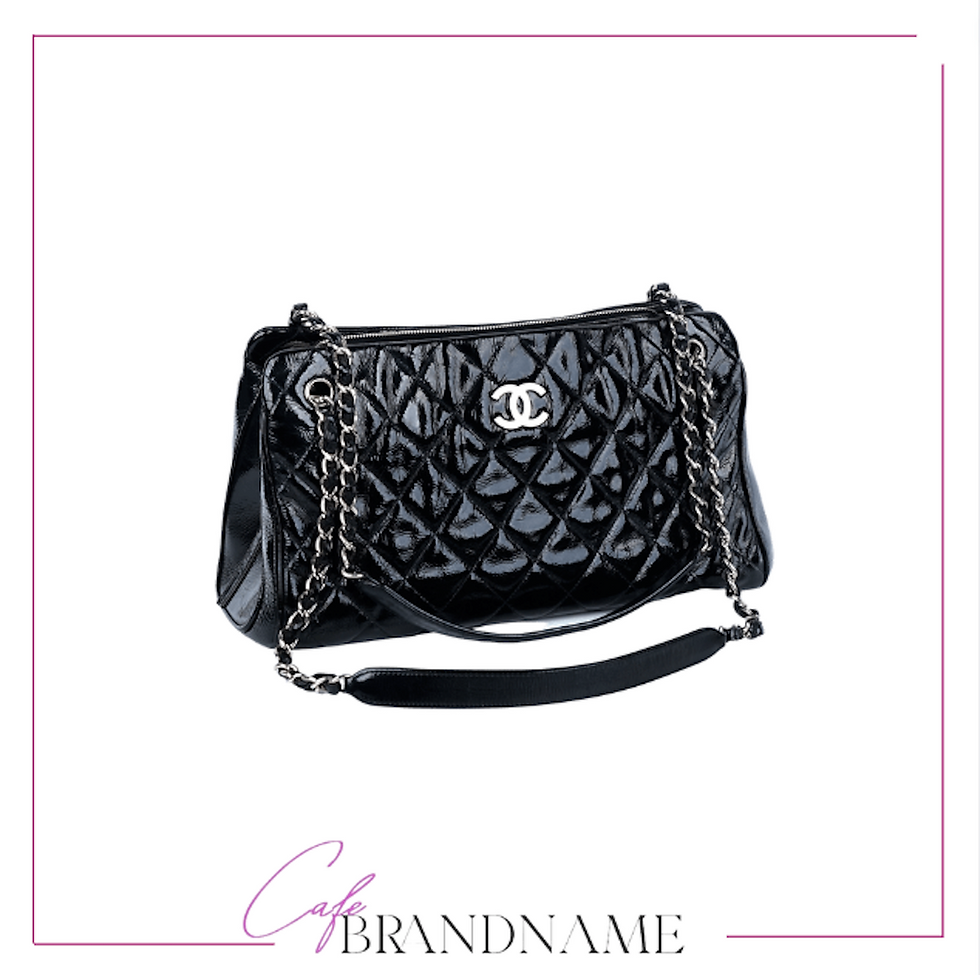 Thumbnail: Chanel Patent Quilted CC Angle Tote Bag