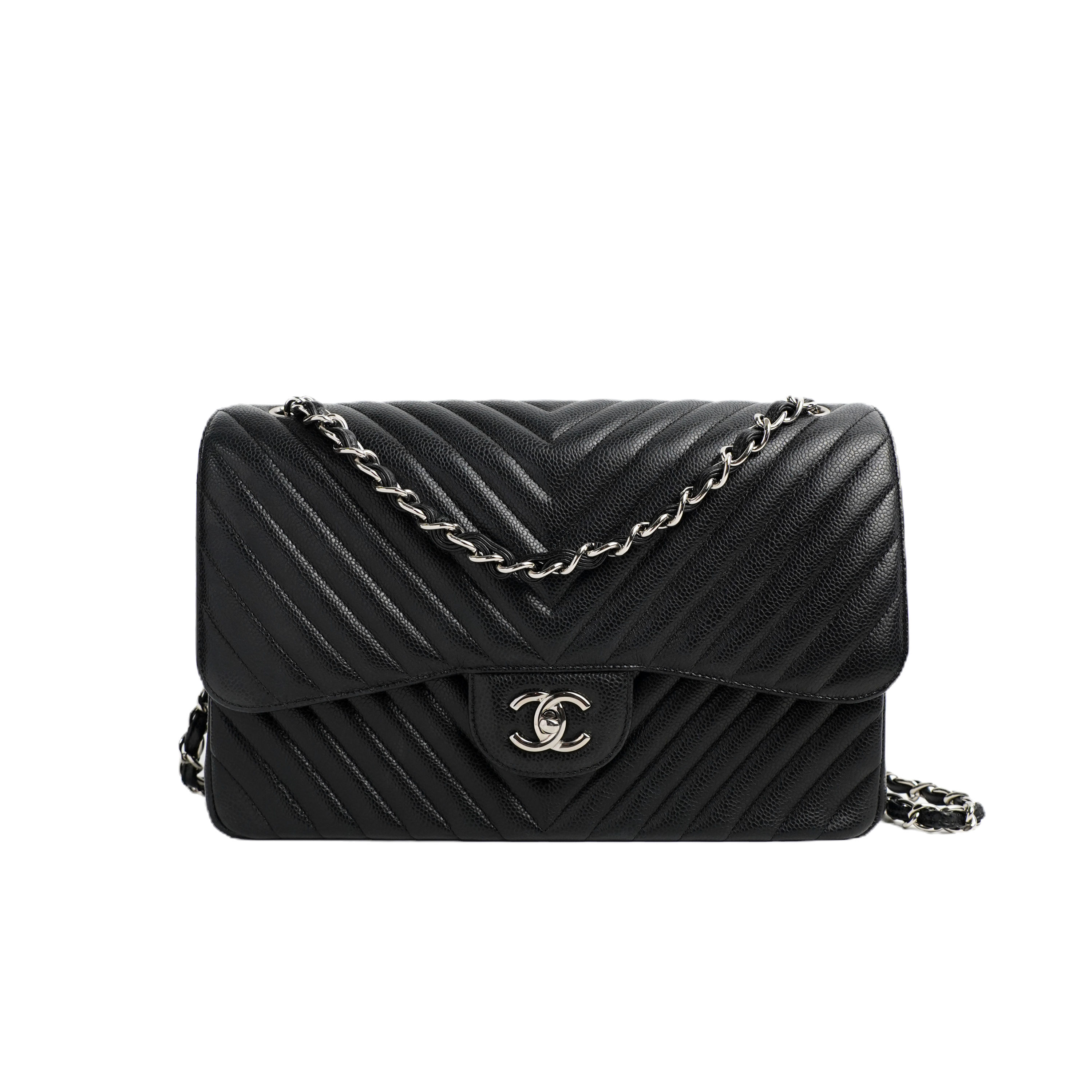 Chanel  Classic Jumbo Caviar SHW Bag Fullset พร้อมใบเสร็จช็อปไทย