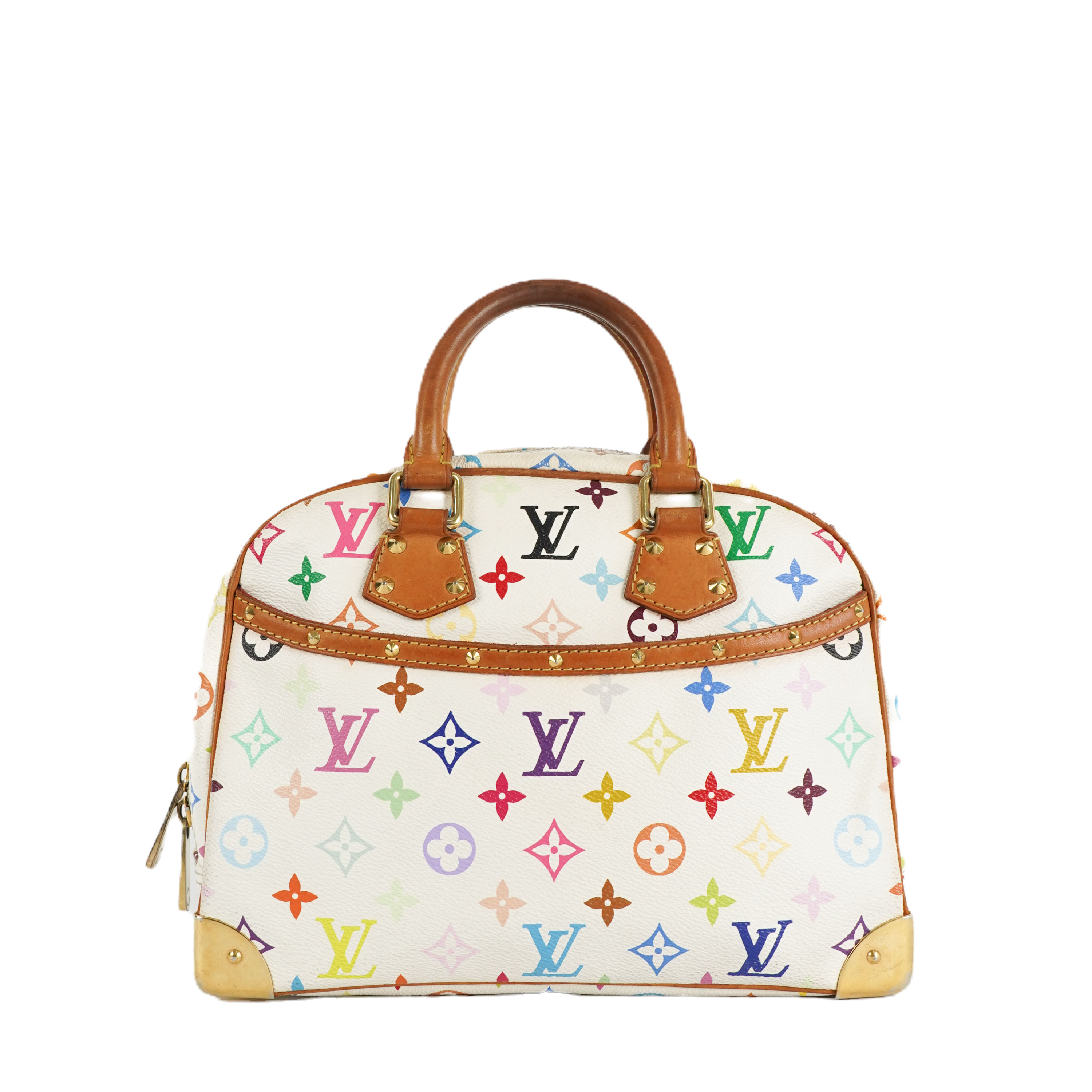 Louis Vuitton  Trouville White Multicolor Monogram Handbag