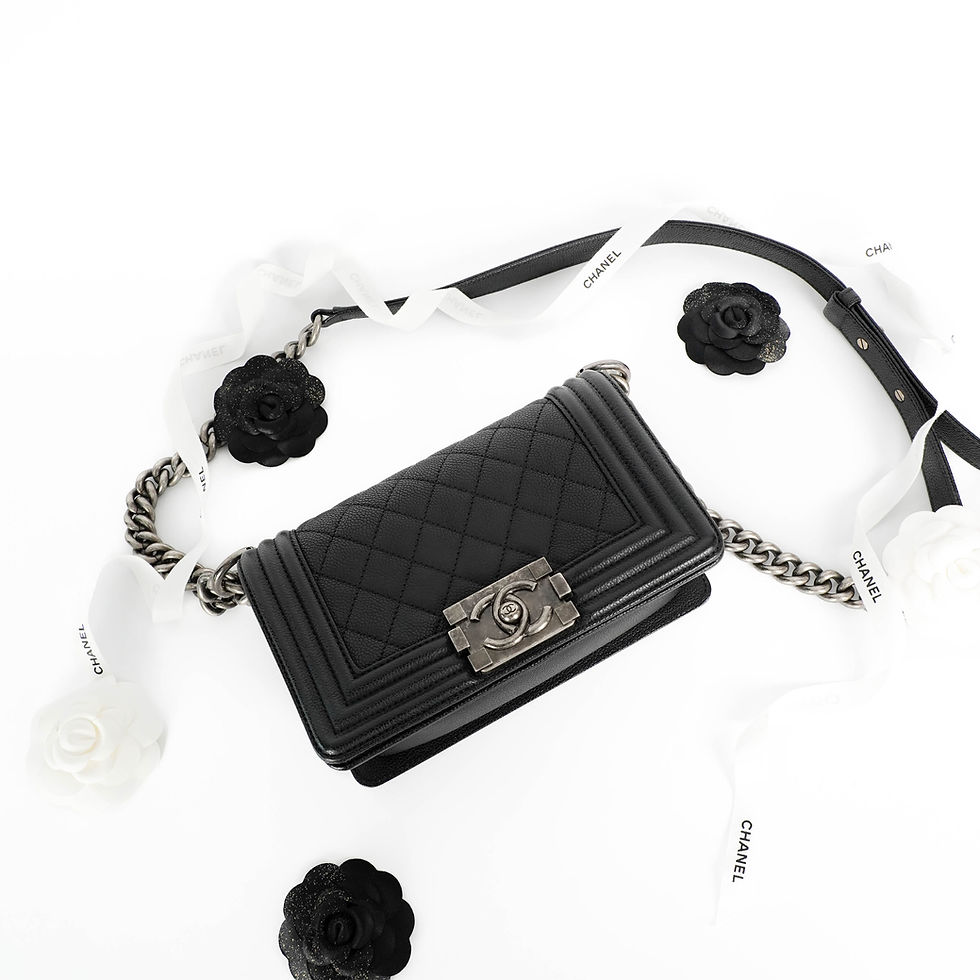 Thumbnail: Chanel  Boy 8' Caviar RHW Bag