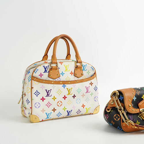 Louis Vuitton Trouville White Multicolor Monogram Handbag