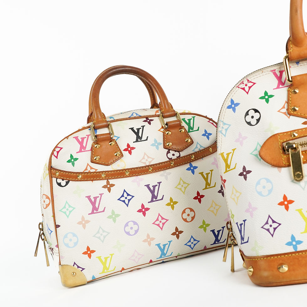 Thumbnail: Louis Vuitton  Trouville White Multicolor Monogram Handbag