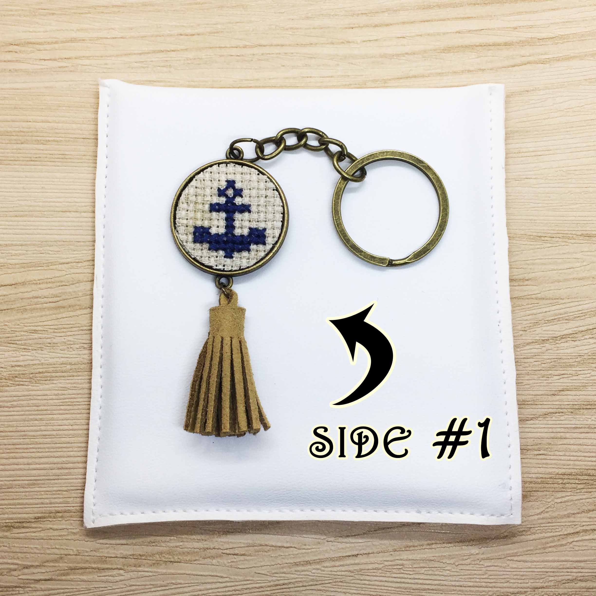 Anchor Cross Stitch | Double-Sided Keyring