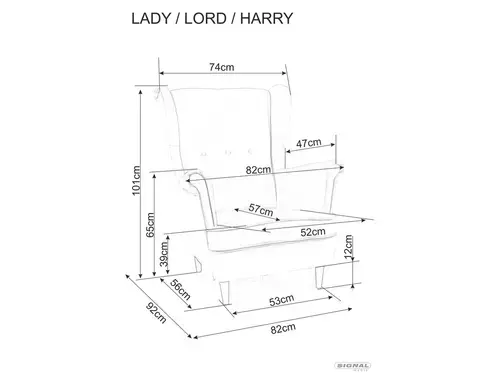 Thumbnail: Fotelja LADY VELVET