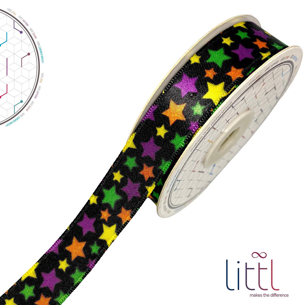 Halloween Ribbon in Satin with stars